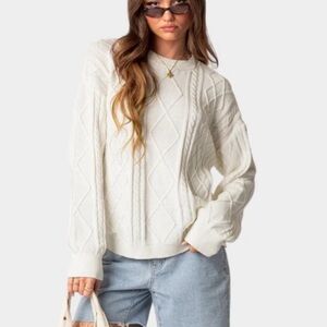 Edikted 100% Cotton Cable Knit Oversized Sweater